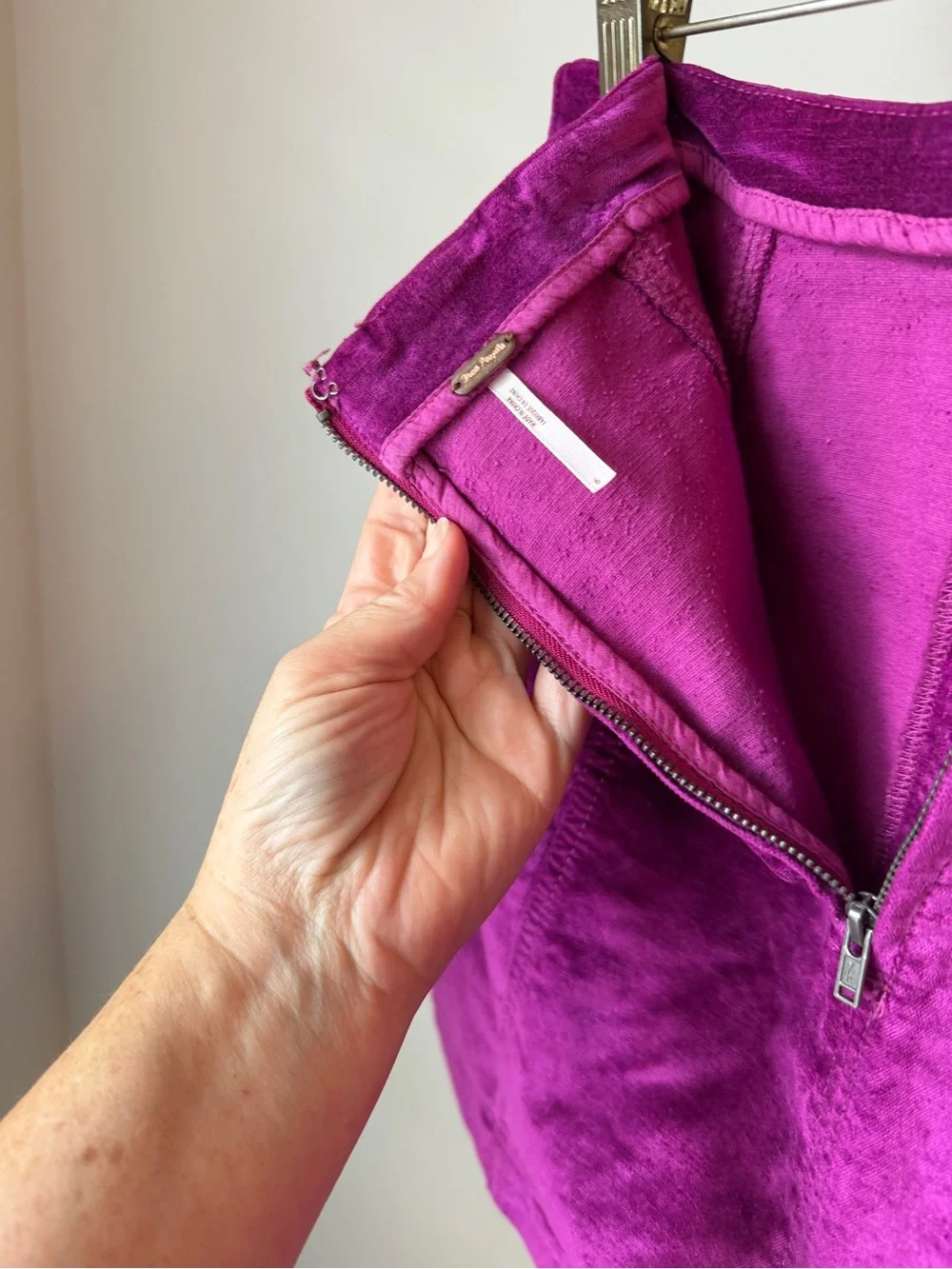 Free People Modern Femme Velvet Mini Skirt Raspberry Size 6